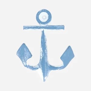 Colgador de metal con forma de ancla