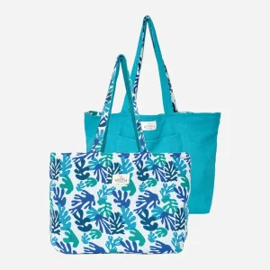 Bolso de tamaño grande de algodón a rayas