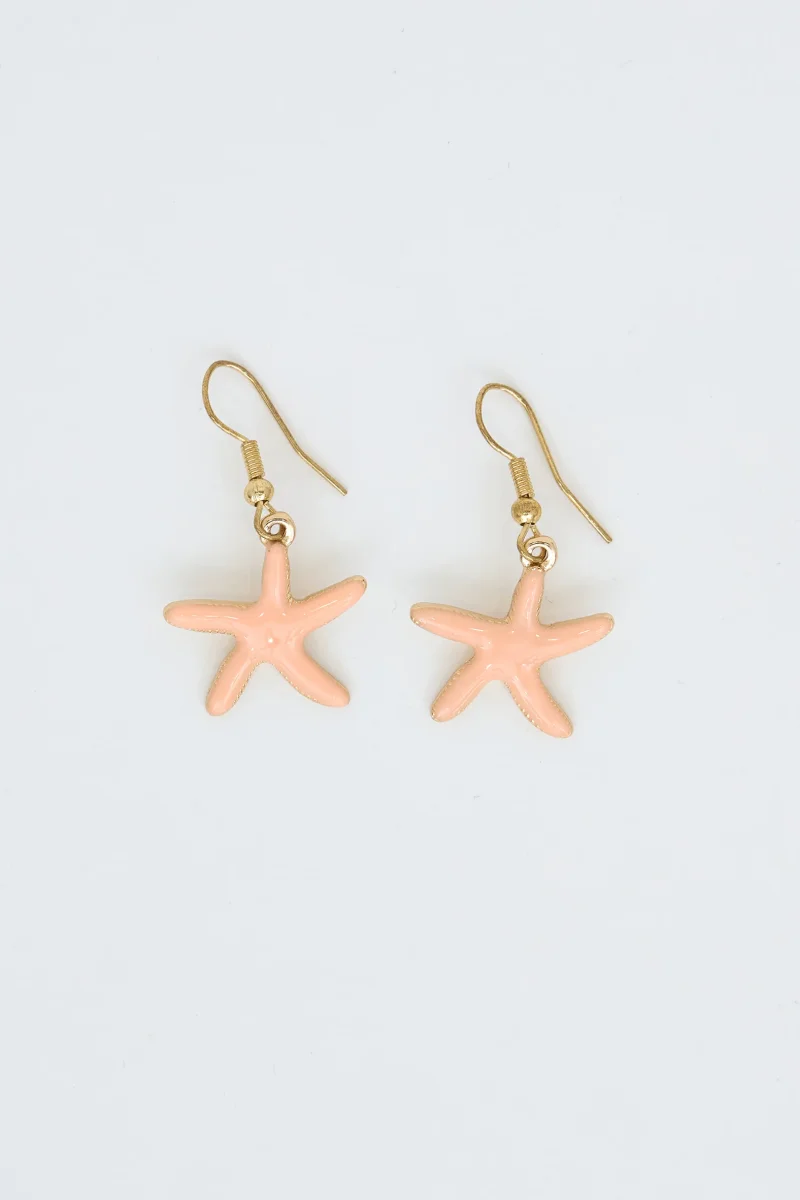Pendientes de acero inoxidable con estrella de mar y perla – Image 3