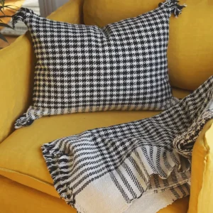 Housse de coussin pied de poule