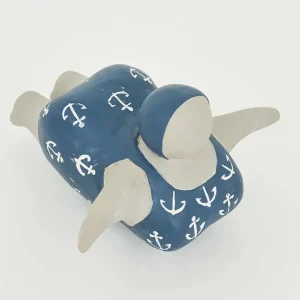 Figura de cemento bañista bañador con anclas