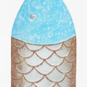 Florero de hojalata con forma de pez