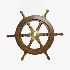 Timón de madera y latón 75 cm - D662