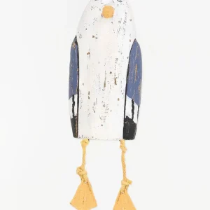 Gaviota de madera con patas de cuerda, mediana