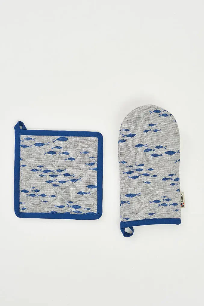 Guante y agarradera de cocina con banco de peces – Image 2