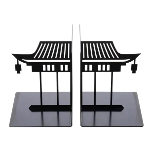 1 pair of Practical Metal Bookends Chinese Style Bookshelf Book Stands
