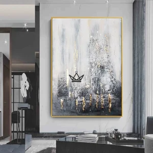 Peinture à l'huile sur toile XXL - Golden Abstraction