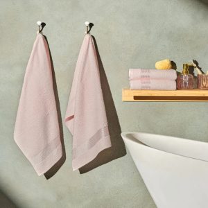 KARACA LOT DE 4 SERVIETTE DE BAIN HONEY ROSE PASTEL 50X90CM