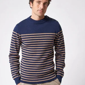 Jersey de lana cuello redondo y botones