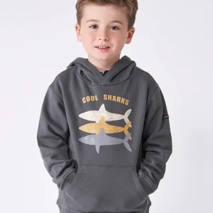 Sudadera con capucha y estampado tiburones