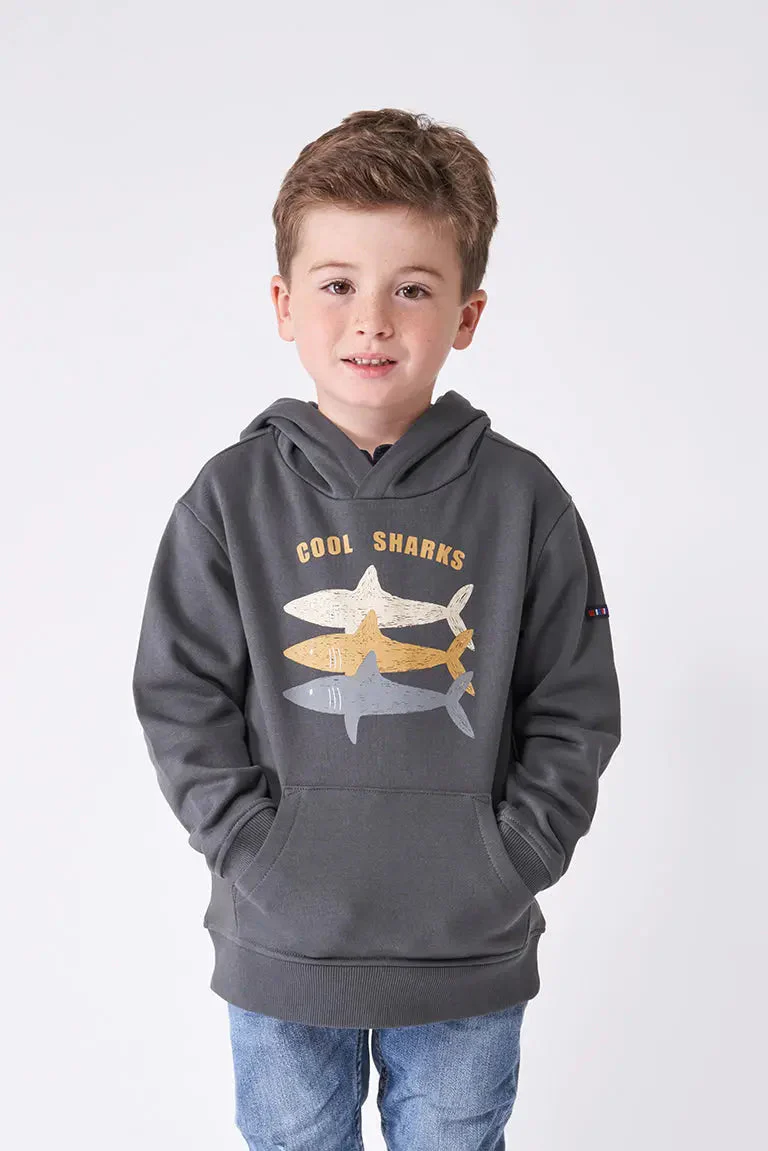 Sudadera con capucha y estampado tiburones