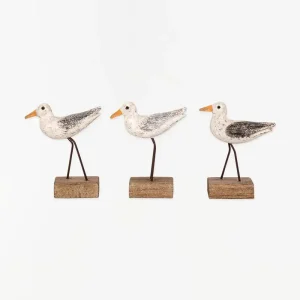 Set de 3 Pájaros con base de madera - D1968