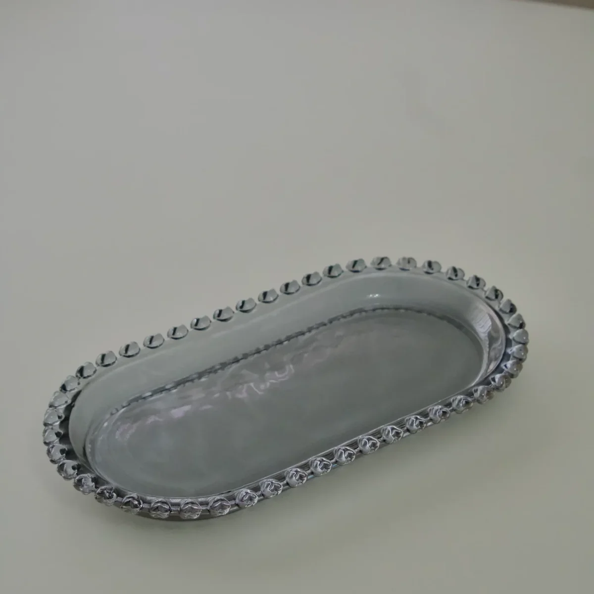 KARACA PLAT OVALE EN VERRE GLORY ANTHRACITE 25CM – Image 2