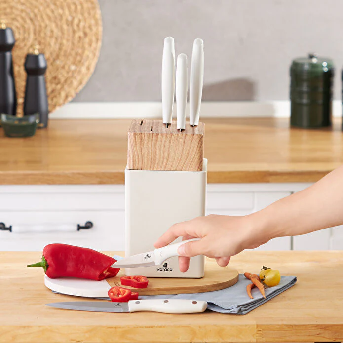 KARACA SET DE COUTEAUX SUR SUPPORT MASTERCUT CREME – Image 3