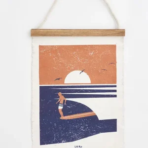 Lámina paisaje y surfero