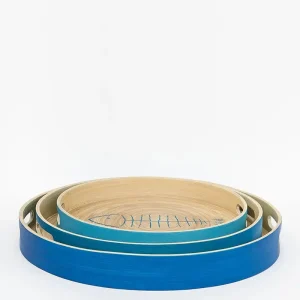 Set de 3 bandejas de bambú