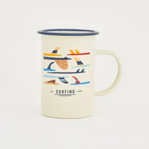 Mug grande con tablas de surf en metal esmaltado