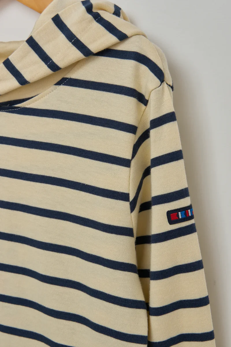 Camiseta a rayas manga larga y capucha – Image 4