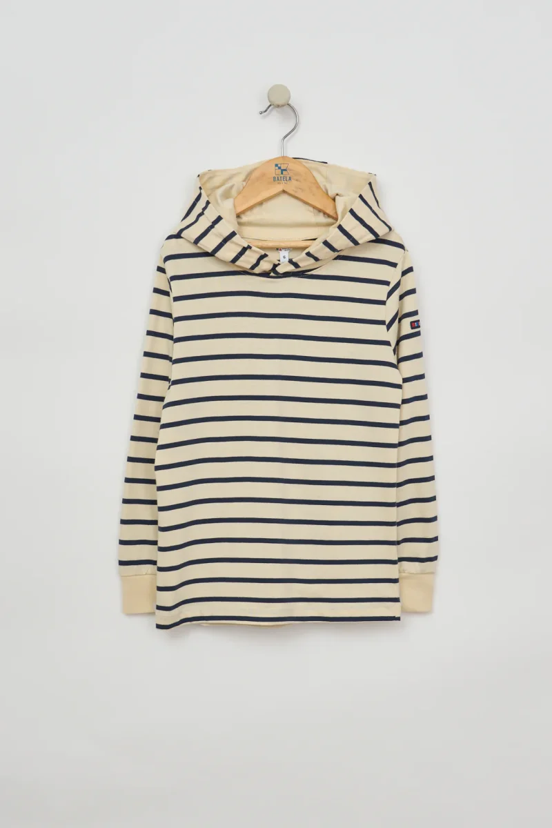 Camiseta a rayas manga larga y capucha – Image 2