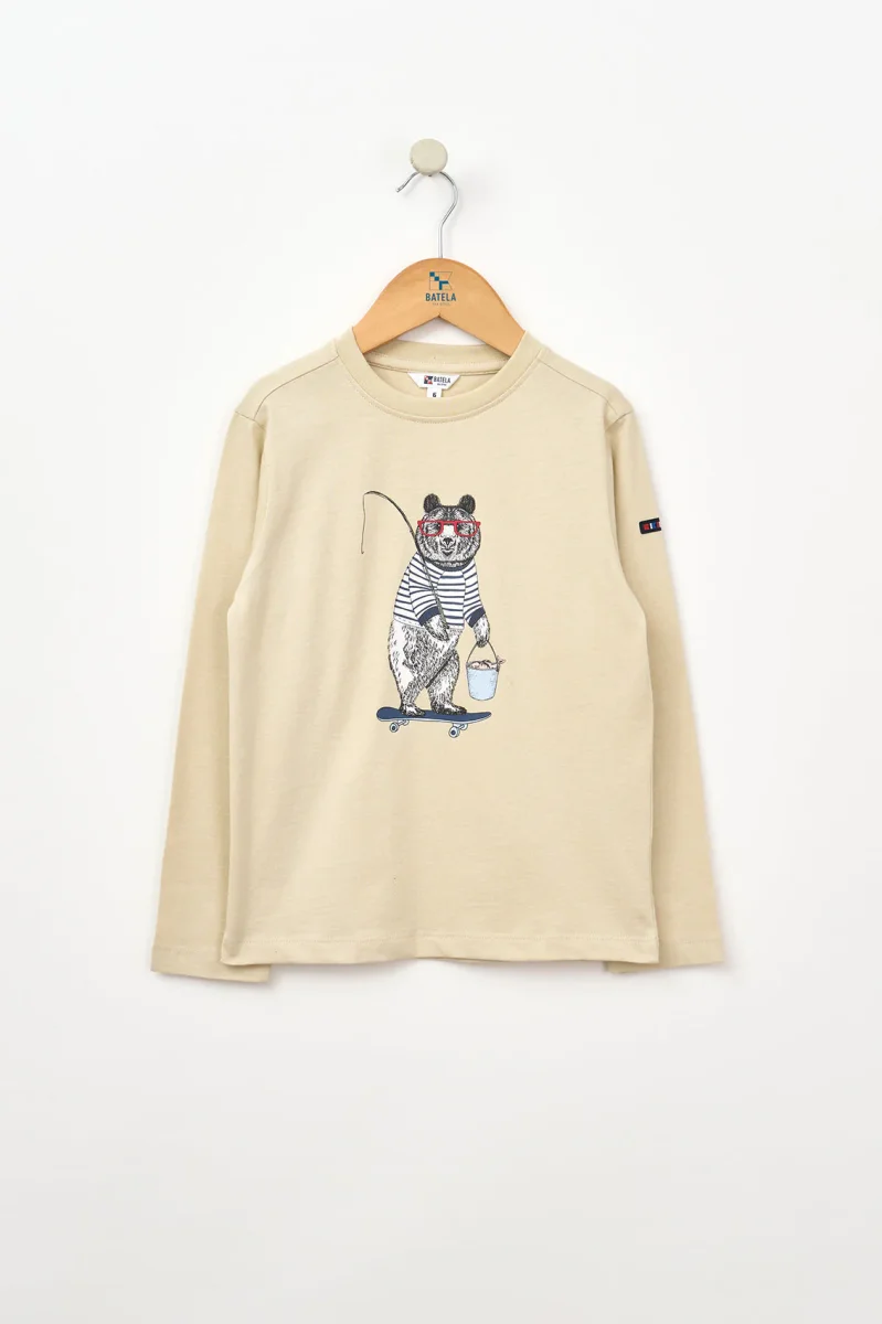 Camiseta manga larga oso pescador