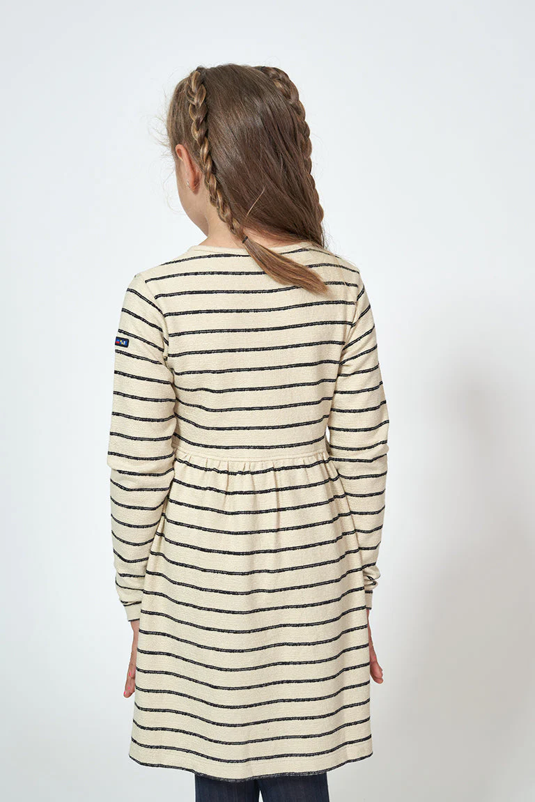 Vestido textura jersey de manga larga a rayas – Image 4