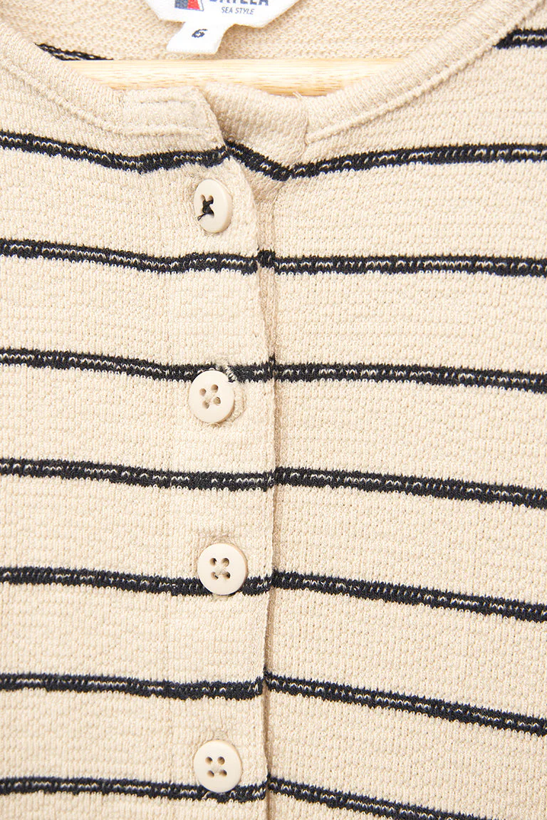 Vestido textura jersey de manga larga a rayas – Image 6