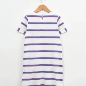 Vestido de algodón a rayas y bolsillos