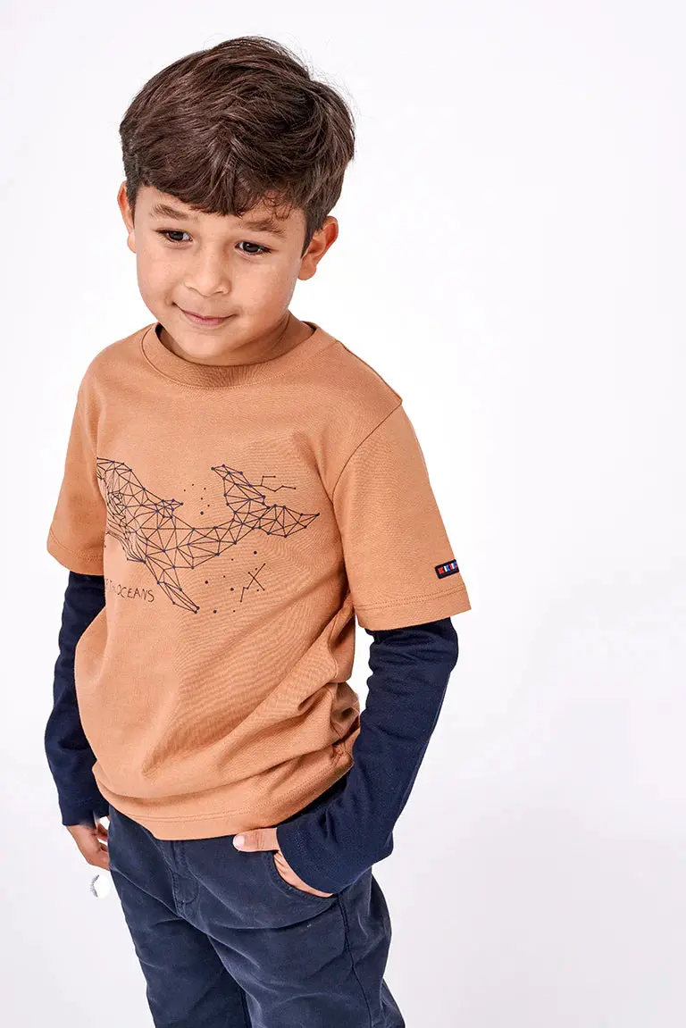 Camiseta algodón con ballena serigrafiada