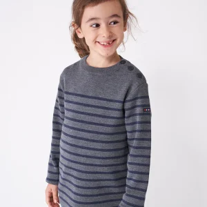 Jersey navy de lana a rayas