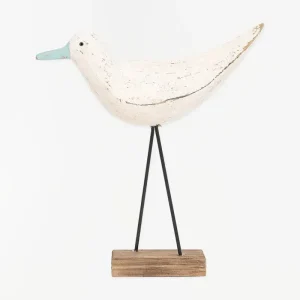 Original figura de pájaro blanco y pico en contraste turquesa