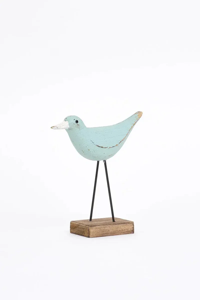 Original figura de pájaro turquesa y pico en contraste blanco – Image 3