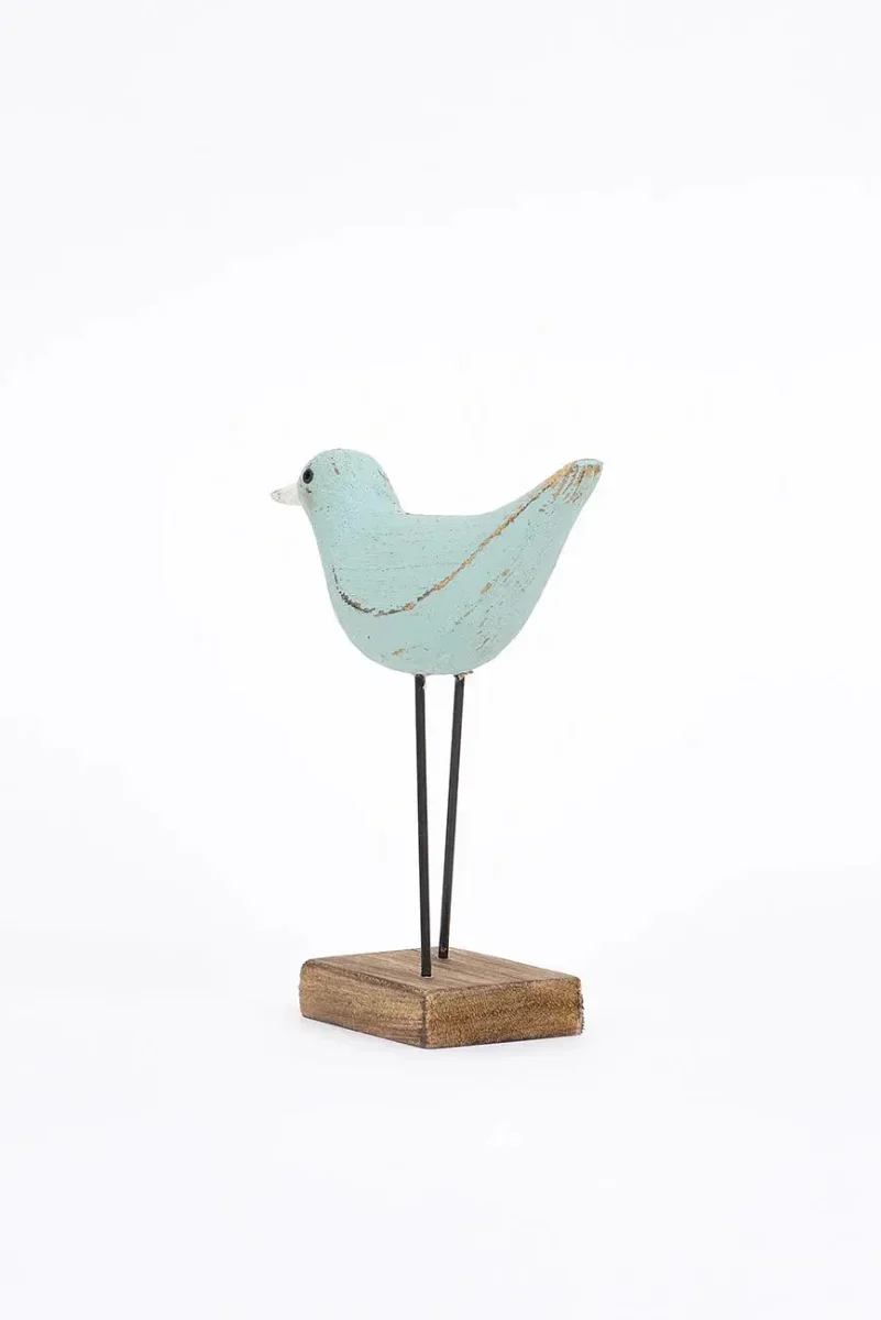 Original figura de pájaro turquesa y pico en contraste blanco – Image 4