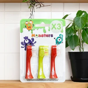 Pack de 3 brossettes de recharge pour la Brosse à dents rotative enfant. 3 ans et plus!