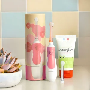 Pack Mon Premier Rituel de Soin, Framboise : Brosse à dents sonique bébé + Dentifrice bio sans nano