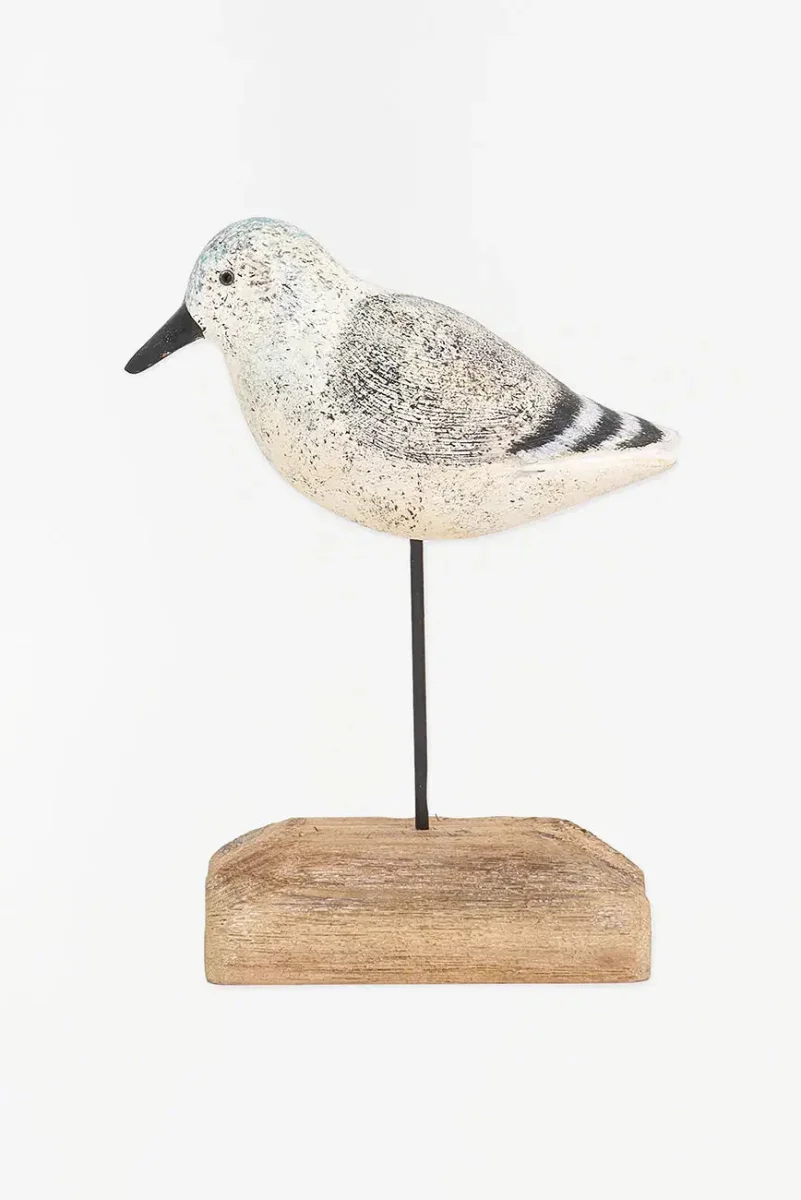 Pájaro de madera en tonos blancos, negros y grises – Image 2