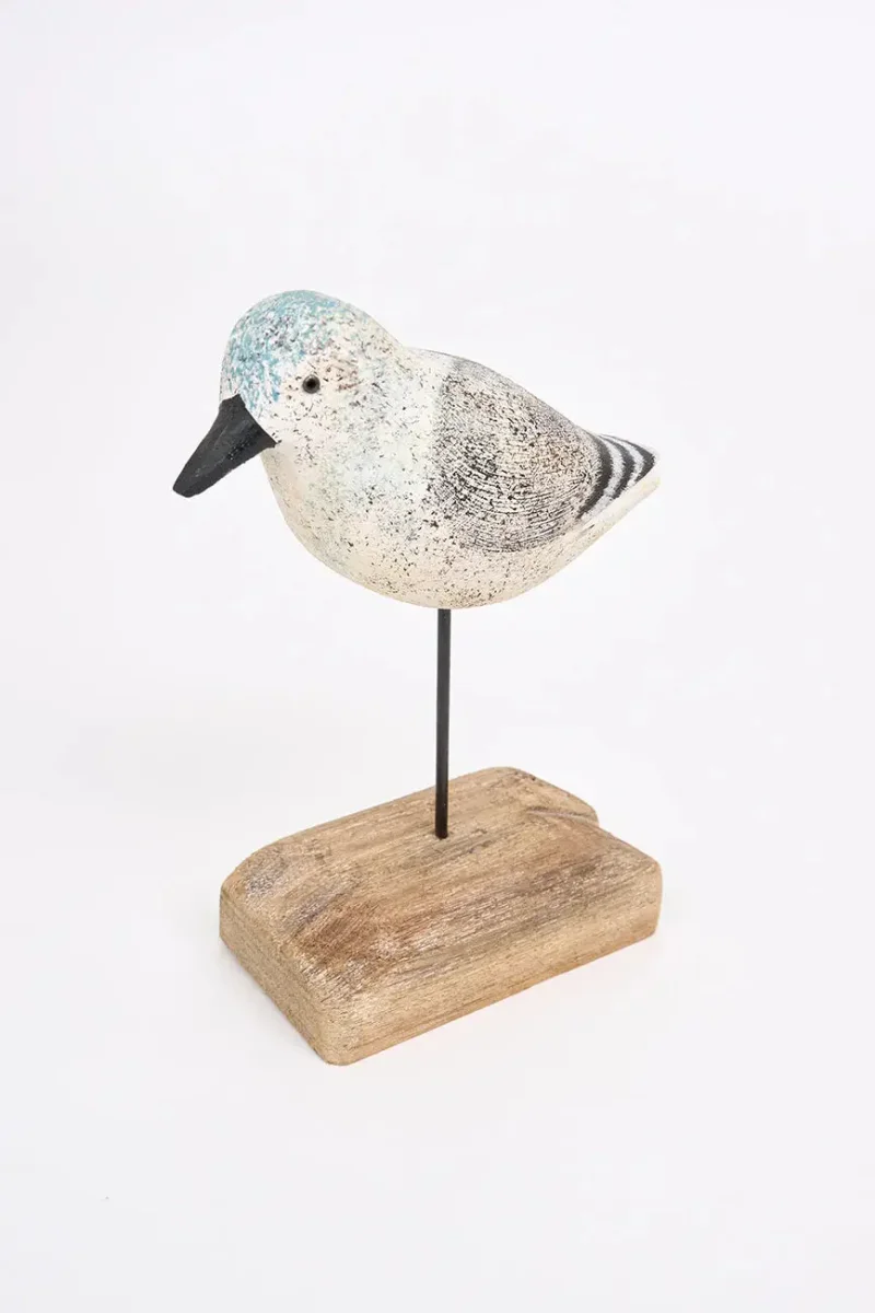 Pájaro de madera en tonos blancos, negros y grises – Image 3