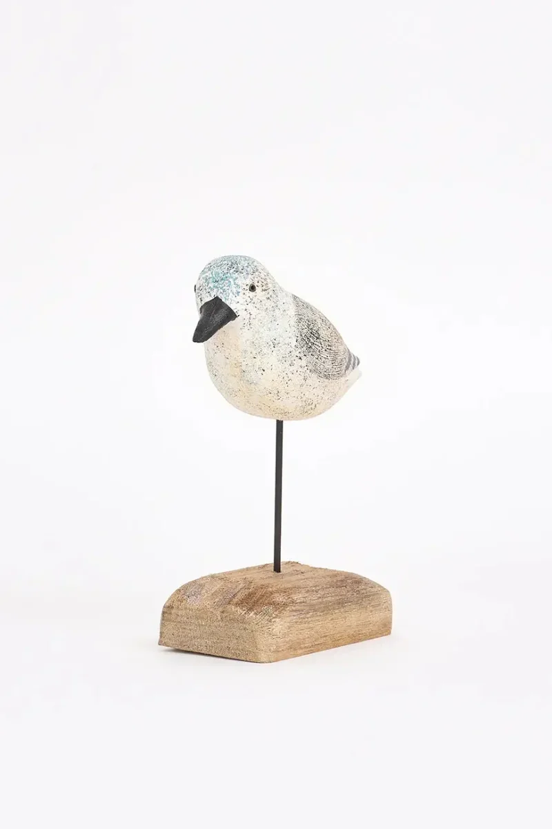 Pájaro de madera en tonos blancos, negros y grises – Image 5