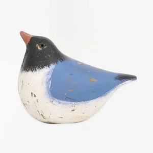 Pequeño pájaro de madera con toque envejecido