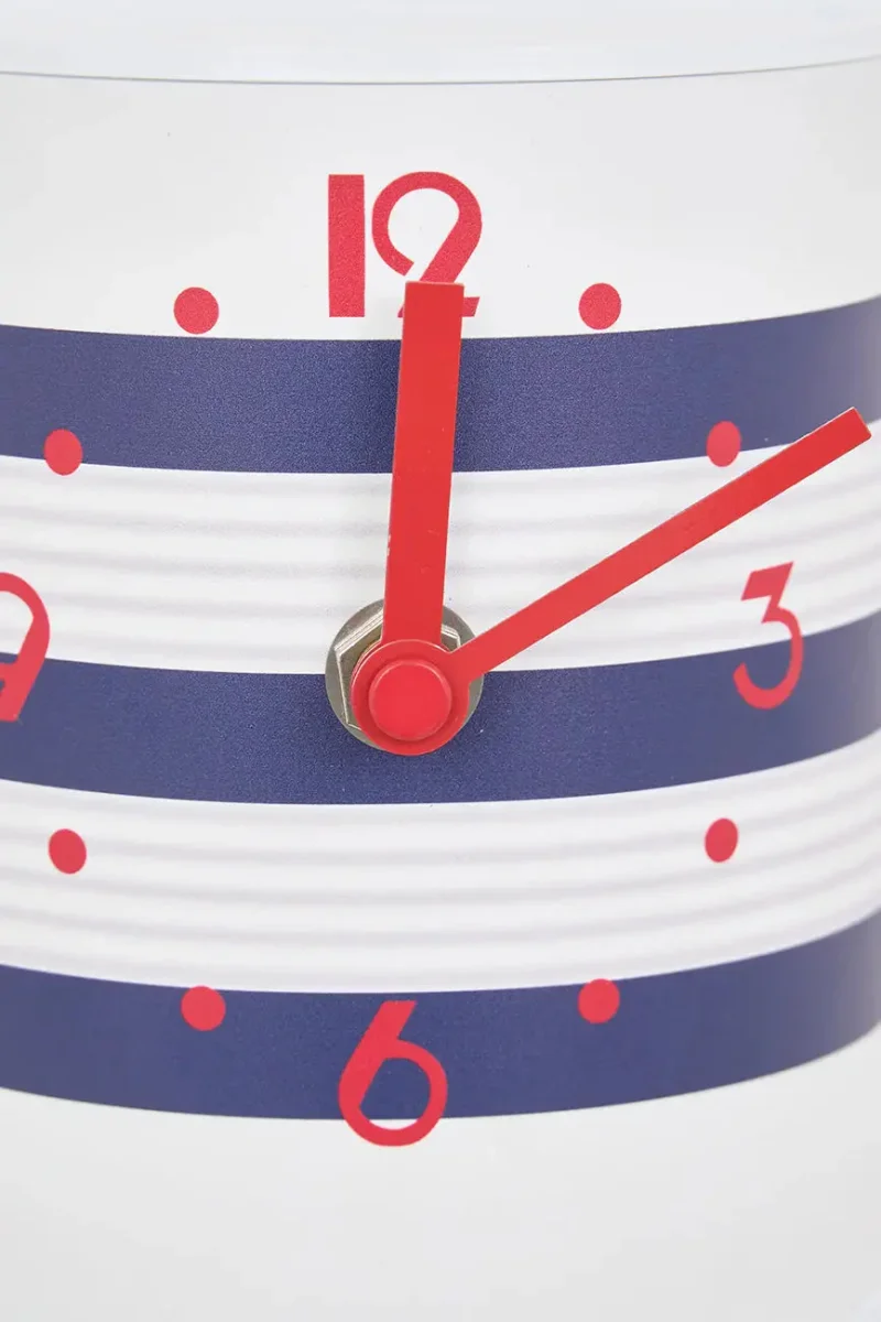 Pequeño reloj bote de conservas a rayas – Image 3