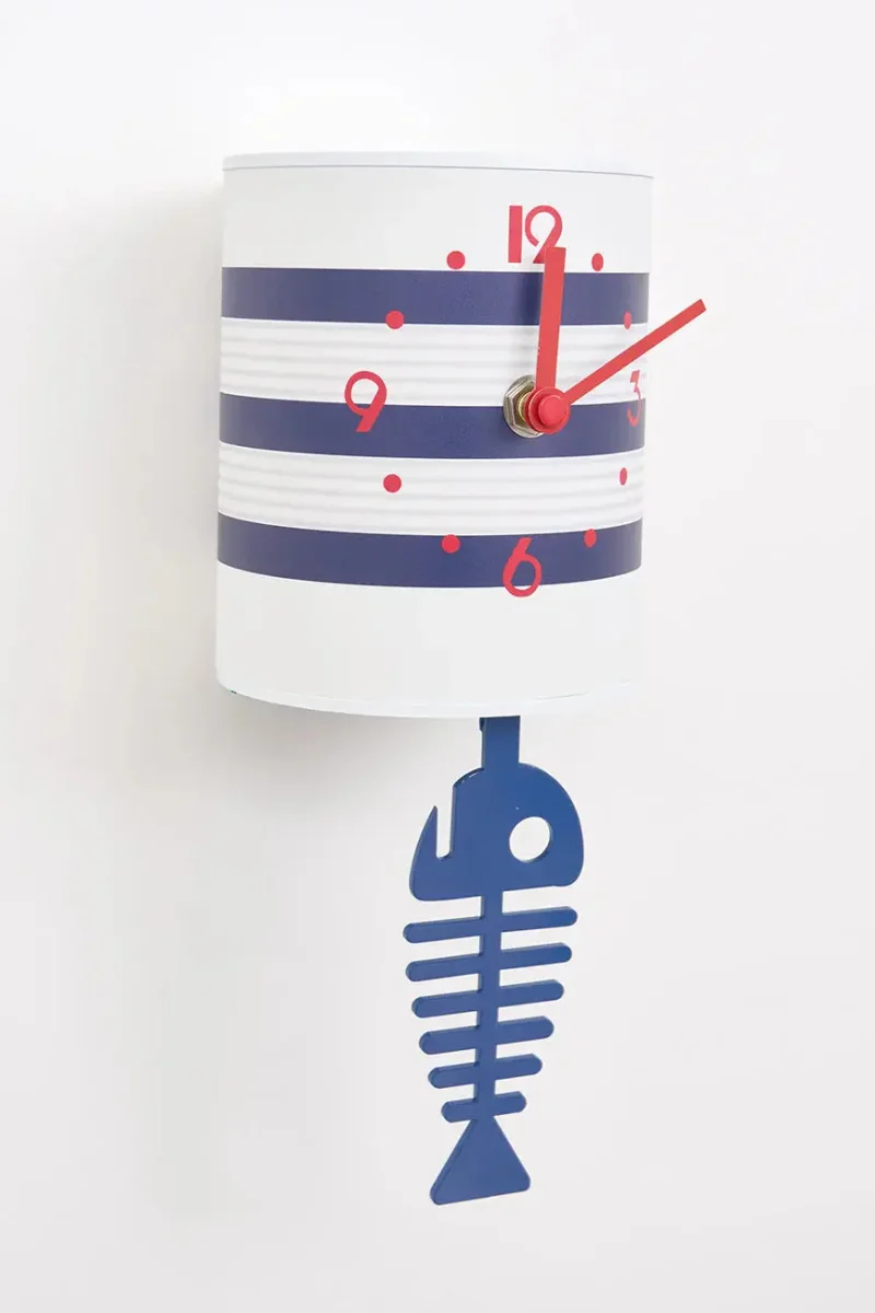 Pequeño reloj bote de conservas a rayas – Image 5
