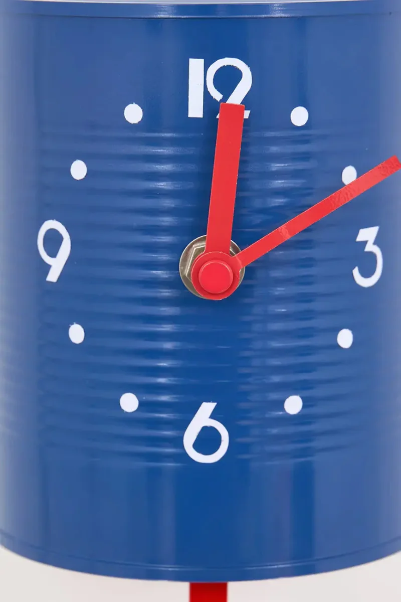 Pequeño reloj bote de conservas azul – Image 3