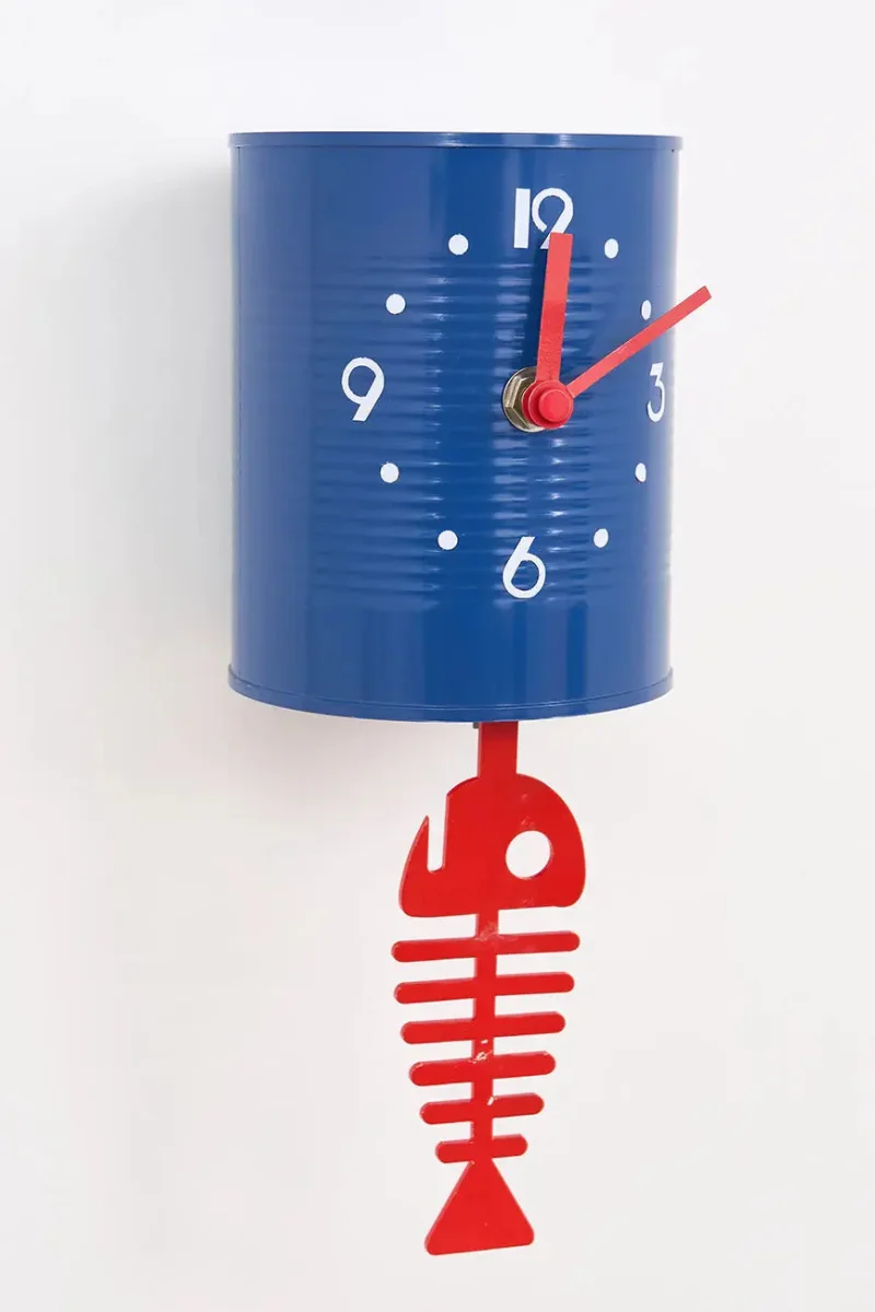 Pequeño reloj bote de conservas azul – Image 5