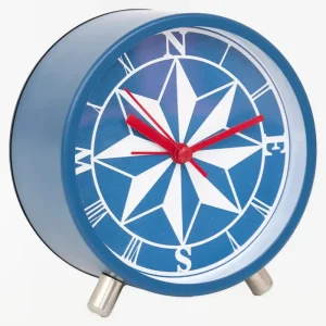 Pequeño reloj de mesa rosa de los vientos