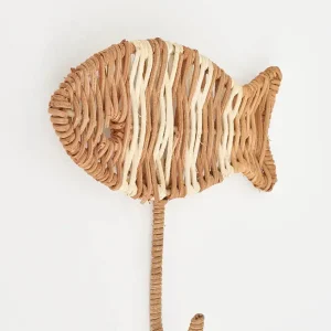 Perchero de ratán forma de pez