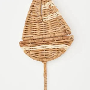 Perchero de ratán forma de velero