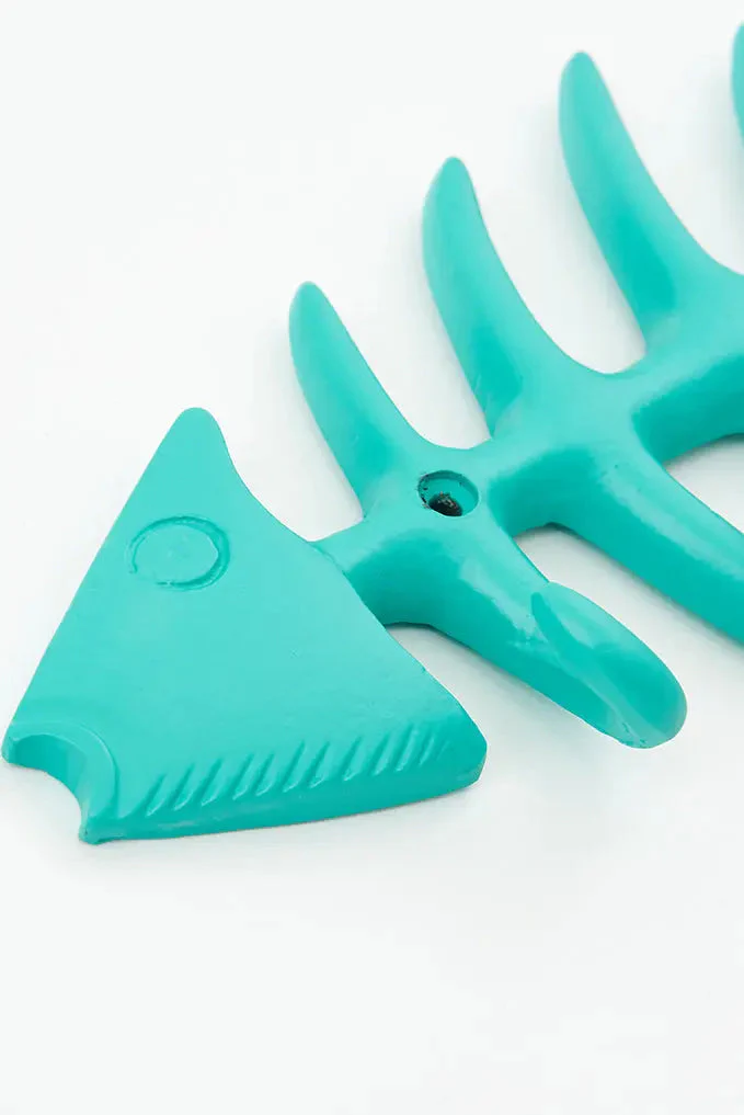 Perchero espinas de pez azul turquesa en metal – Image 4