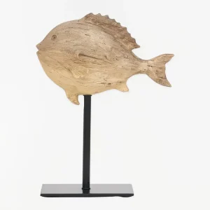 Pez de resina con base metálica