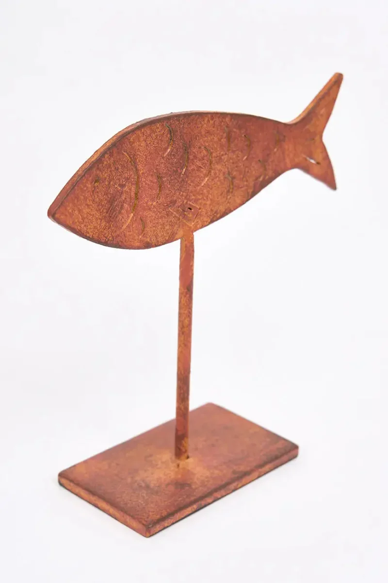 Pez decorativo en hierro con base – Image 3