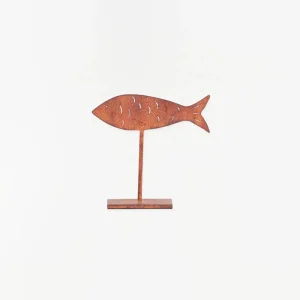 Pez decorativo en hierro con base