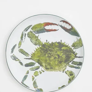 Plato de cerámica grande con cangrejo
